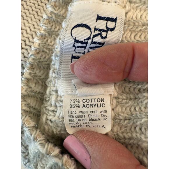 Private Club Vintage Long Sleeve Oversized Pullover Sweater Geometric Cream 2x - Picture 6 of 8